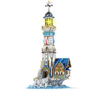 Reobrix Kit de construcción de faro medieval con luces, modelo de exhibición de arquitectura coleccionable para decoración del hogar, regalo creativo para niños y niñas adultos (2966 piezas)