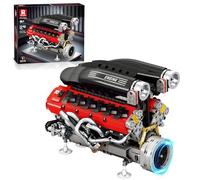 Reobrix Kit de construcción de Motor V12 para Adultos, 33016 Modelo de Motor de superdeportivo con ángulo en V de 65° y Motor, Kit de Motores mecánicos de precisión para exposición y colección