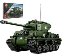 Reobrix Kit de Construcción de Tanque Sherman 77030,Licencia World of Tanks | Modelo de Tanque Militar Sherman, Kit de Vehículo Militar de Bloques, Bloques para Adultos, Regalo de Tanque, 836 Piezas