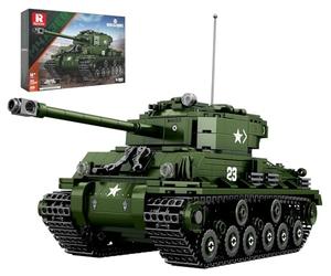 Reobrix Kit de Construcción de Tanque Sherman 77030,Licencia World of Tanks | Modelo de Tanque Militar Sherman, Kit de Vehículo Militar de Bloques, Bloques para Adultos, Regalo de Tanque, 836 Piezas