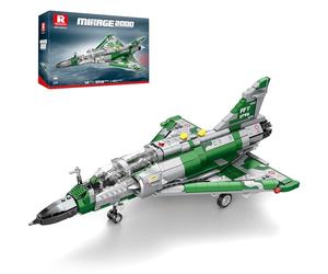 Reobrix Kit de construcción del avión de Combate Mirage 2000 para Adultos y Adolescentes, Modelo de avión Militar, Juguete Stem con Cabina Que se Abre y Tren de Aterrizaje retráctil (1012 Piezas)