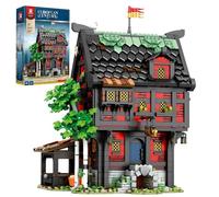 Reobrix Set de Bloques de Construcción de Hospedería de los Cruzados Medievales, Objeto de Arquitectura para Coleccionar o Decoración de Oficina en Casa, Conjuntos Creativos 66017, Regalos para