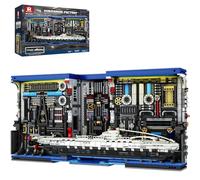 Reobrix U-Boat Factory - Kit de construcción de rincón de libros submarino para adultos, iluminación militar para decoración del hogar, 66038, kit de modelo de Booknook, regalo para adultos, niños y