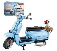 Reobrix V200 Moto de Construcción con Cesta y Ramo de Flores, Modelo de Moto Técnica de Ladrillos a Escala 1:5, Set de 11037 Piezas, Decoración de Vehículos Coleccionables para Regalo para Adultos y