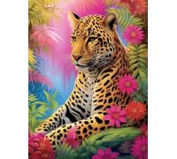 Reofrey Diamond Painting Kit Taladro Completo Leopardo, Animales Rhinestone Cuadros Diamantes 5D Punto De Cruz Diamante, Cruz Bordado Bricolaje Lienzo Craft Hogar Pared Manualidades 30x40cm