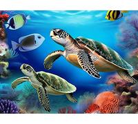 Reofrey Diamond Painting Kit Taladro Completo Tortuga, Animales Rhinestone Cuadros Diamantes 5D Punto De Cruz Diamante, Cruz Bordado Bricolaje Lienzo Craft Hogar Pared Manualidades 30x40cm