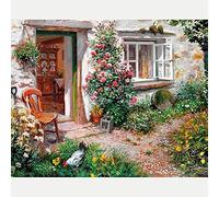 Reofrey N Diamond Painting 5D Pintura Diamante Pintura Al óleo Jardín Paisaje Bricolaje Completo Taladro Arte, Diamantes Imitación Bordado Pegatinas de Pared Decoración de La Sala 40x50cm