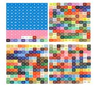 Reofrey Pegatinas de números de color para pintura de diamantes, 4 hojas de pegatinas con números de pintura de diamantes, incluye 1 - 99 pegatinas de números, 26 letras inglesas y DMC 447 para