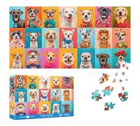 Reofrey Puzzle 1000 Piezas - Cuadrícula de Retratos Caninos, Rompecabezas de Forma Especial Puzzles, Desafío Imposible, Juego Divertido En Familia y Decoración Única 41x80 cm - Idea
