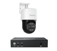Reolink 1 TrackMix PoE y 1 RLA-PS1E 4K PTZ Cámara PoE Doble Lente con Zoom Híbrido 6X, Color Visión Nocturna, Detección Inteligente, Audio Bidireccional;Conmutador PoE 4+1 Puertos Gigabit