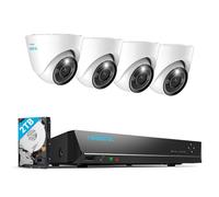 Reolink 12MP Kit Camaras de Vigilancia Exterior con Spotlight, 4X IP PoE Cámaras de Seguridad con HDD de 2TB para Grabación Continua, Visión Nocturna Colorida, Audio bidireccional, RLK8-1200D4-A