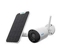 Reolink 2K 3MP Camara Vigilancia WiFi Exterior Solar con Batería, Cámara de Vigilancia Inalambrica, Detección de Personas/Vehículos, Visión Nocturna, Alexa/Google Assistant, Argus Eco con Panel Solar