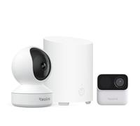 Reolink 2K Cámara Interior E1 4MP y Argus MagiCam con Home Hub Mini, Centro de Seguridad Todo en Uno, Almacenamiento Local, Vista 360°, Detección IA, Wi-Fi 2,4/5GHz, Audio Bidireccional
