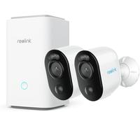 Reolink 2K Camara Vigilancia WiFi Exterior Solar con Foco, Visión Nocturna en Color, Detección AI, WiFi 2.4 GHz, Home Hub para Gestión Central y Almacenamiento, Sin Cuotas Mensuales, Set de 2 Argus 3E