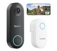 Reolink 2K+ Timbre con Camara Exterior, 2,4/5GHz, Detección/Alerta de Personas Inteligente, Visión Nocturna, Audio Bidireccional, IP65 Impermeable, Admite Tarjeta microSD/Nube, Video Doorbell WiFi