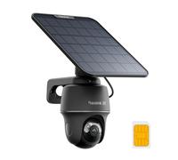 Reolink 3G/4G LTE Camara Vigilancia Exterior Solar, 4K 8MP Cámara Seguridad Inalámbrica con Energía Solar, 360° PT, Seguimiento Automático, Detección de IA, Go PT Ultra(Gris) + Panel Solar + 64GB SD