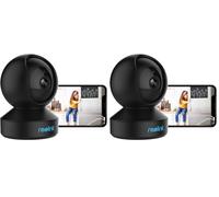 Reolink 3MP Camara Vigilancia WiFi Interior 2.4GHz con Audio Bidireccional, Visión Nocturna, Vigilabebes con Camara, 355 ° Pan/50 °Tilt, Detección de Personas/Mascotas, Control Remoto, E1 Negro