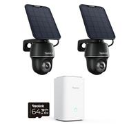 Reolink 4K 360° PT Camara Vigilancia WiFi Outdoor Solar con Seguimiento Automático, Gestión Central y Almacenamiento, Sin Cuotas Mensuales por Almacenamiento Local, Set de 2 Argus PT Ultra(negro) + SP