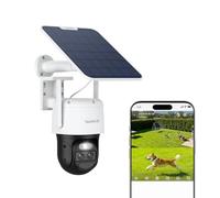 Reolink 4K 360° PTZ Camara Vigilancia Exterior + Auto-Tracking & Doble Lente, 8MP Camara Solar Inalambrica con 2,4/5 GHz WiFi 6, Detección Smart, Visión Nocturna en Color, TrackMix + Panel Solar