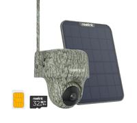 Reolink 4K 3G/4G Camara Vigilancia Exterior con Tarjeta SIM, Visión Nocturna, Detección de AI, Reconocimiento de Animales, Batería Recargable, Go Ranger PT +6W Panel Solar +Tarjeta 32G microSD