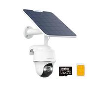 Reolink 4K 8MP Cámara Inalámbrica de Exteriores con Batería, 3G/4G LTE, 360° PTZ, Visión Nocturna en Color, Detección Smart, Audio Bidireccional, Fácil Instalación, Go PT Ultra + Panel Solar + 32GB SD