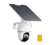 Reolink 4K 8MP Cámara Inalámbrica de Exteriores con Batería, 3G/4G LTE, 360° PTZ, Visión Nocturna en Color, Detección Smart, Audio Bidireccional, Fácil Instalación, Go PT Ultra + Panel Solar + 32GB SD