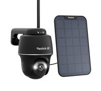 Reolink 4K 8MP Camara Vigilancia WiFi Exterior Solar, 360° PTZ Cámara Sin Cables con Foco, Visión Nocturna en Color, WiFi 2,4/5 GHz, Detección Inteligente, Argus PT Ultra(Negro) + Panel Solar 6W