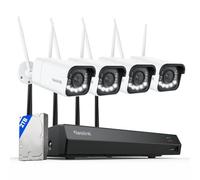 Reolink 4K Camara Vigilancia WiFi Exterior, Zoom Óptico 5X, Detección Inteligente, Cámara Exterior de Seguridad IP67, 4K 12CH Wi-Fi NVR para la Seguridad Doméstica, 2TB HDD, RLN12W + 4X RLC-811WA