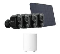 Reolink 4K Cámaras de Vigilancia WiFi Exterior, Kit Inteligente 8MP, Visión Nocturna Color, 2.4/5 GHz, Detección Smart y Compatible con Alexa, 4×Argus 3 Ultra + Paneles Solares con Home Hub Mini,
