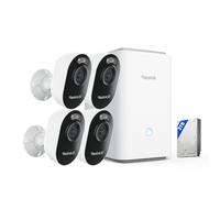 Reolink 4K Kit Camaras de Vigilancia Exterior Wi-Fi con Disco Duro de 2TB, Grabación Local 24/7, Foco para Visión Nocturna en Color, Detección de Persona/Vehículo/Animal, Home Hub Pro+ 4× Lumus Pro