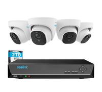 Reolink 4K Kit Cámaras de Vigilancia PoE H.265, 4X 8MP Detección de Personas/Vehículos Cámaras IP PoE Exterior y 8CH NVR con 2TB HDD para Grabación 24/7, Vision Nocturna, Audio, Alertas, RLK8-800D4