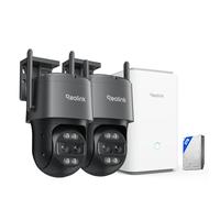 Reolink 4K PTZ Camara Vigilancia WiFi Exterior con Doble Lente，Visión de 360°，Seguimiento Automático，Zoom 6X，Home Hub Pro con HDD de 2TB para Cámara de Vigilancia，Home Hub Pro + 2X TrackMix WiFi Gris