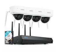 Reolink 4K Wi-Fi 6 Kit Cámara de Vigilancia, con 4 Cámara de Seguridad, Detección Inteligente, Visión Nocturna a Color, NVR Wi-Fi 12 Canales HDD 2TB (RLK12-800WV4)
