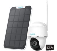 Reolink 4MP Cámara de Vigilancia 360° PT con Panel Solar, Camara Vigilancia WiFi Exterior Bateria Solar, Cámara IP Sin Cable con Detección Smart, Cloud, Audio de 2 Via, Argus PT Plus