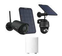 Reolink 5MP Camara Vigilancia WiFi Exterior Batería, 2,4/5GHz Cámara IP de Seguridad Sin Cables con Panel Solar, Detección PIR e IA, Impermeable, Alexa, Hub Mini+Argus PT+Argus ECP