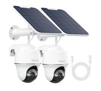 Reolink 5MP Camara Vigilancia WiFi Exterior Bateria Solar, 360° con Panel Solar, Cámara IP Sin Cable con Detección Smart, Cloud, Audio de 2 Via, 2×Argus PT 5MP +Cable de Extensión de Panel Solar 4,5 m