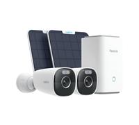 Reolink 5MP Camara Vigilancia WiFi Exterior Solar con Home Hub, Visión Nocturna en Color, Sin cuotas mensuales por Almacenamiento Local, Almacenamiento Local, Hub con 2× Argus Eco Pro + Panel Solar