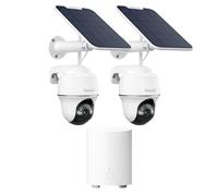 Reolink 5MP Camara WiFi Exterior Solar, 360° PT Cámara de Vigilancia con Panel Solar, Detección Smart, 2.4/5GHz WiFi, Visión Nocturna en Color, Argus PT 5MP×2 + Home hub Mini