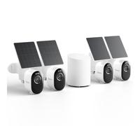 Reolink Sistema de Cámaras de Seguridad Inalámbricas para Exteriores, 5 MP, Visión Nocturna en Color, Detección de Personas/Vehículos/Animales, Informes Semanales, Hub Mini+4xArgus 3 Pro+SP Lite