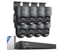 Reolink 8 TrackMix PoE-G y RLN16-410 4K PTZ Cámara PoE Doble Lente con Zoom Híbrido 6X, Color Visión Nocturna, Detección Inteligente, Seguimiento Automático, Audio Bidireccional; NVR 16CH con HDD 4TB