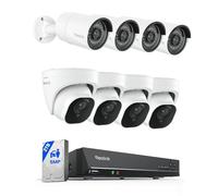 Reolink Bundle of Kit de Cámaras 5MP RLK8-520D4-5MP con 8CH NVR 2TB + 4× RLC-510A, Cámaras PoE de Exterior con Detección de Personas/Vehículos, Visión Nocturna, Audio, Ranura SD, Grabación 24/7