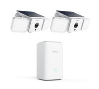 Reolink Cámara de Seguridad, Inalámbrica para Exteriores con Resolución 2K y Ángulo de Visión de 150°, Foco de hasta 1000 LM con Sirena, Visión Nocturna a Color, 2 × Solar Floodlight CAM + Home Hub