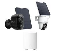 Reolink Cámara Solar WiFi 4K Exterior, Batería Recargable, 8MP con PT 360° y Auto-Seguimiento, Visión Nocturna en Color y Detección Inteligente, Incluye: Argus 3 Ultra, Argus PT Ultra y Home Hub Mini