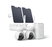Reolink Cámara Vigilancia Exterior Solar, 4K 360° y Seguimiento Automático, Batería de 20.000 mAh, Conectividad Wi-Fi 6, Almacenamiento Local Cifrado y Control Centralizado, 2× Altas PT Ultr Home Hub