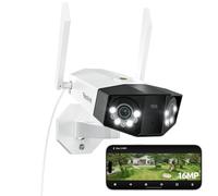 Reolink Camara Vigilancia WiFi Exterior 16MP Doble Lente, Duo 3 WiFi | Rastro Movimiento, Visión Nocturna Color 30m, WiFi 6 Dual 2,4/5GHz, Grabación 24/7, Detección Personas/Vehículos/Animales