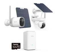 Reolink Camara Vigilancia WiFi Exterior Solar con Batería de 20,000 mAh, Visión Nocturna ColorX, 2,4/5GHz WiFi 6, Gestión Central y Almacenamiento, Hub+Altas PT Ultra 4K+Altas 2K