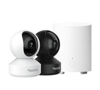 Reolink E1 Zoom + E1 Zoom Negro + Home Hub Mini, Cámaras 4K Interior con Giro/Inclinación, Zoom 3X, Detección de Llanto/Movimiento y Centro de Seguridad Todo en Uno con Almacenamiento y Acceso Remoto