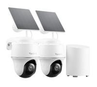 Reolink Sistema de cámara de Seguridad para Exteriores, 2 cámaras Argus PT Lite con Paneles solares, 3 MP, 360 PTZ, Funciona con Pilas inalámbricas
