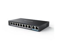 Reolink Interruptor PoE con 8 puertos PoE, 2 puertos Gigabit Uplink, hasta 120 W en total para todos los puertos PoE, cámaras IP NVR PoE ideales, IEEE802.3af/at, montaje en escritorio/pared, RLA-PS1