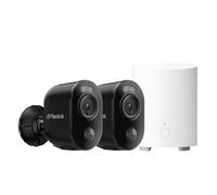 Reolink Kit 2+1: 2 Cámaras Solares Argus 3 Ultra 4K Negro+ 1 Home Hub Mini - Sistema 100% Inalámbrico con Visión Nocturna a Color, WiFi de Doble Banda y Almacenamiento Local sin Suscripción